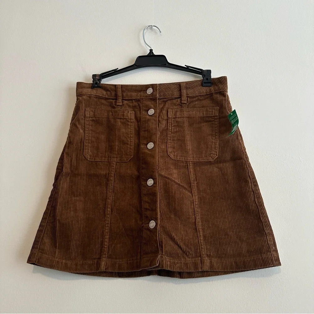 GAP NWT Elegant Brown Corduroy A-Line Skirt - Picture 9 of 10